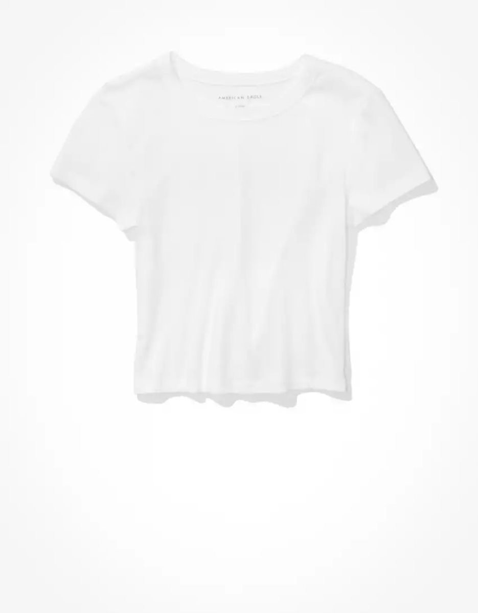 T Shirts American Eagle AE Hey Baby Tee Blanche Femme | RGG-77143666